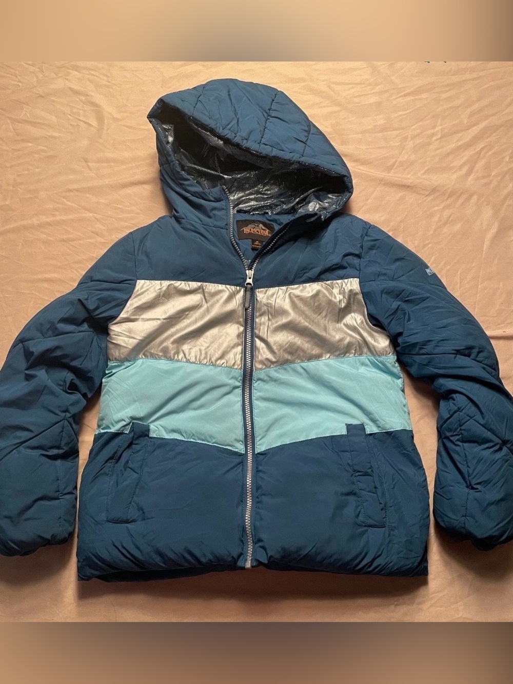 Pacific Trail Puffer Jacket Youth Medium (10-12) Insulated Warm Snow Jacket Blue